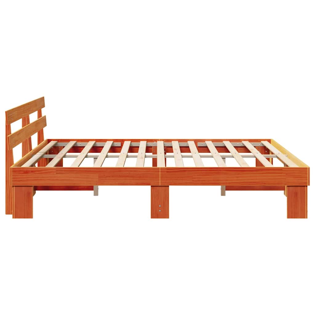 vidaXL Ramka łóżka Woskowy Brąz 200 x 200 cm Lite drewno sosnowe