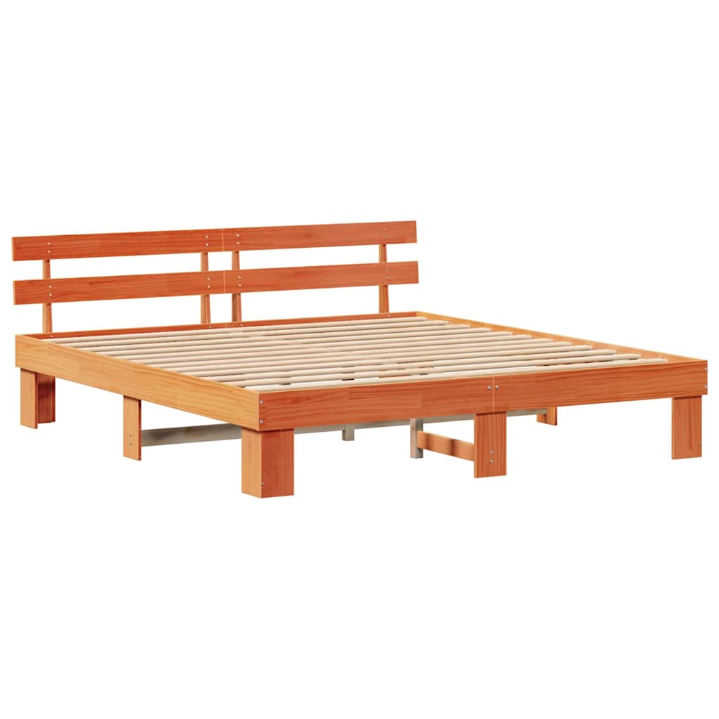 vidaXL Ramka łóżka Woskowy Brąz 180 x 200 cm Lite drewno sosnowe