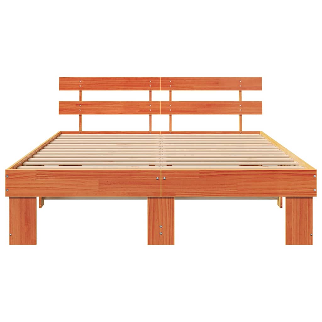 vidaXL Ramka łóżka Woskowy Brąz 160 x 200 cm Lite drewno sosnowe
