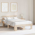 vidaXL Ramka łóżka Naturalny 135 x 190 cm Lite drewno sosnowe