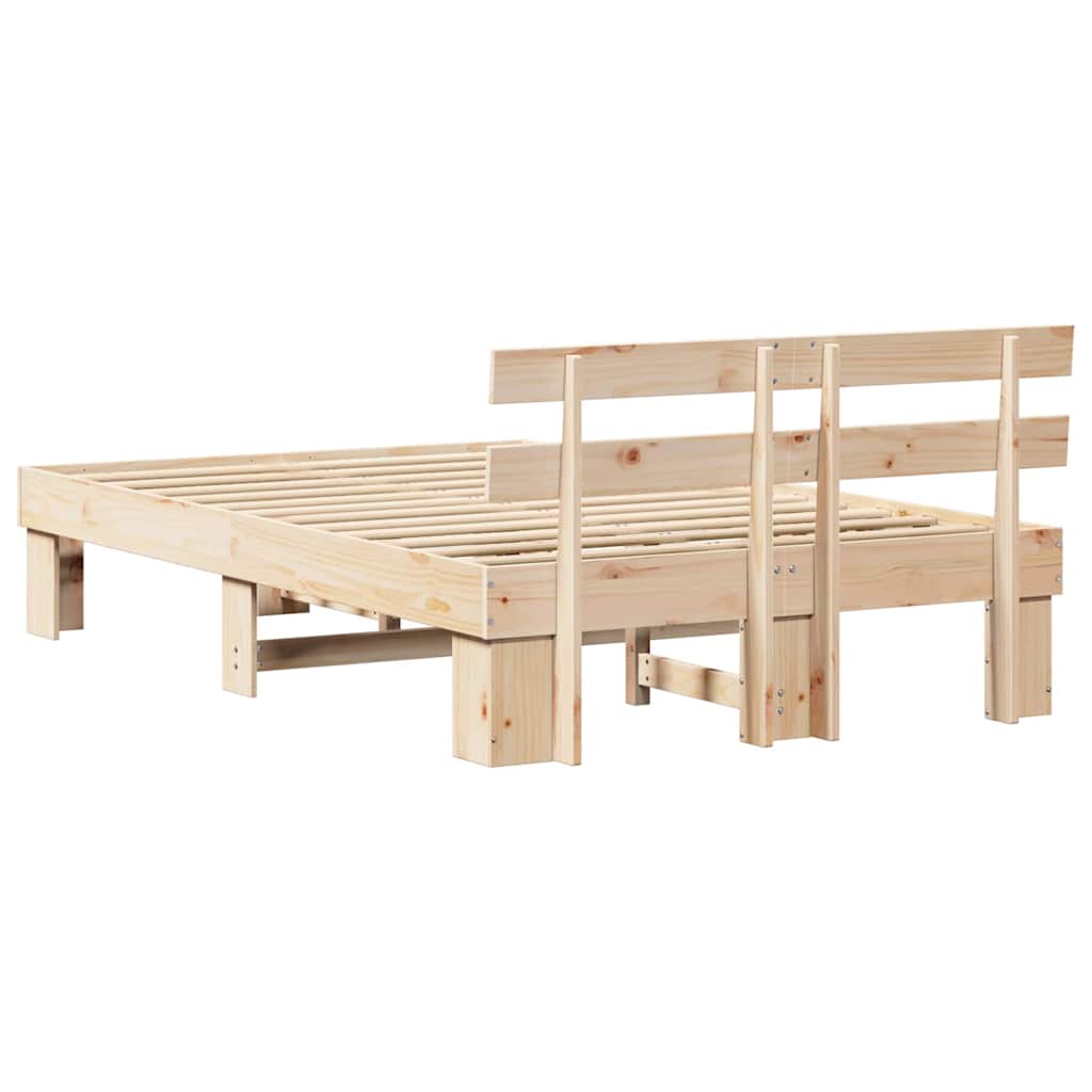 vidaXL Ramka łóżka Naturalny 120 x 190 cm Lite drewno sosnowe