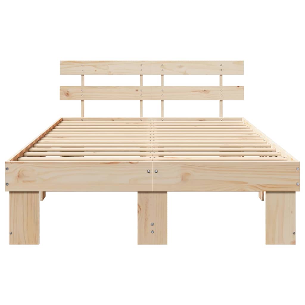 vidaXL Ramka łóżka Naturalny 120 x 190 cm Lite drewno sosnowe