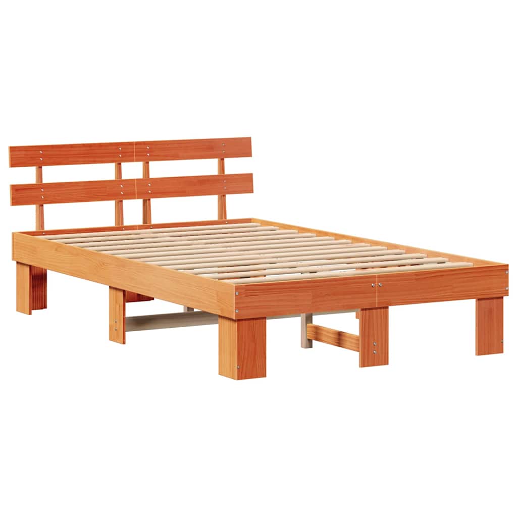 vidaXL Ramka łóżka Woskowy Brąz 120 x 190 cm Lite drewno sosnowe
