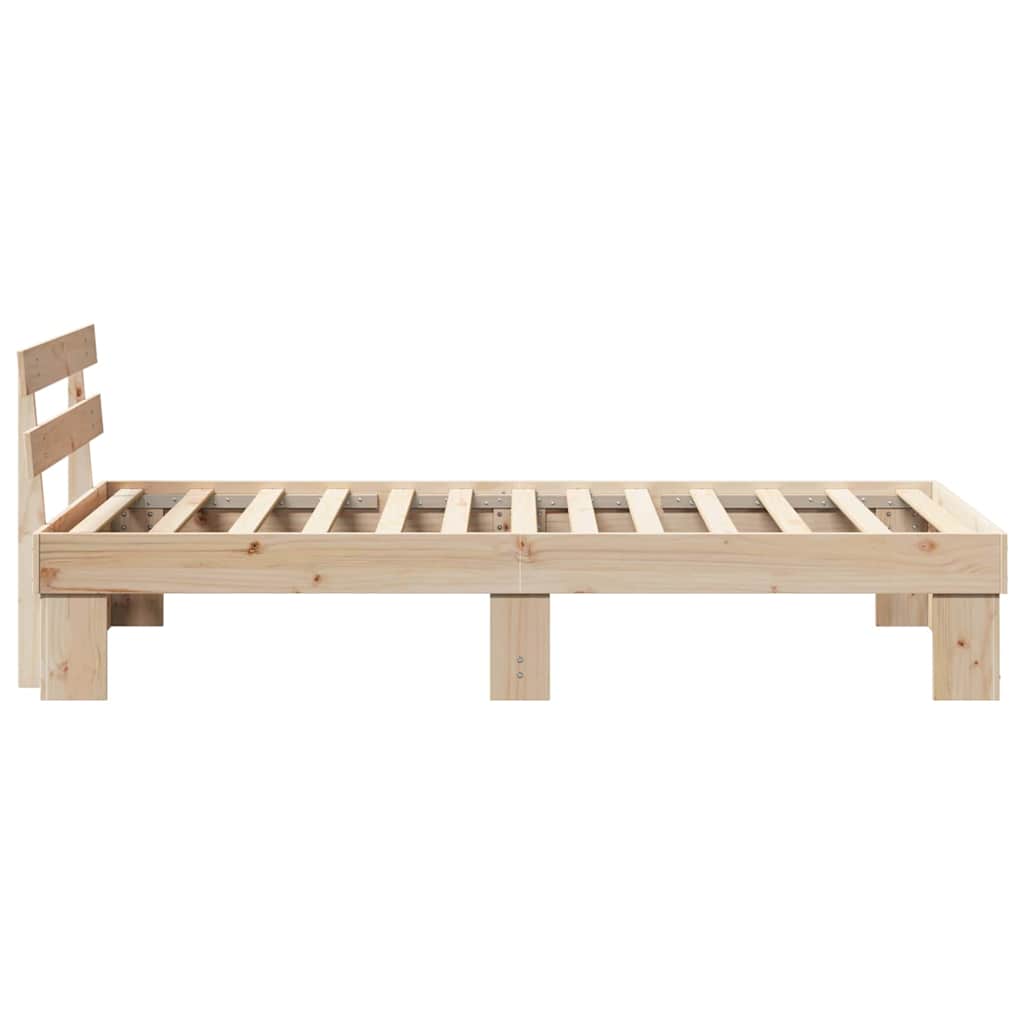 vidaXL Ramka łóżka Naturalny 100 x 200 cm Lite drewno sosnowe