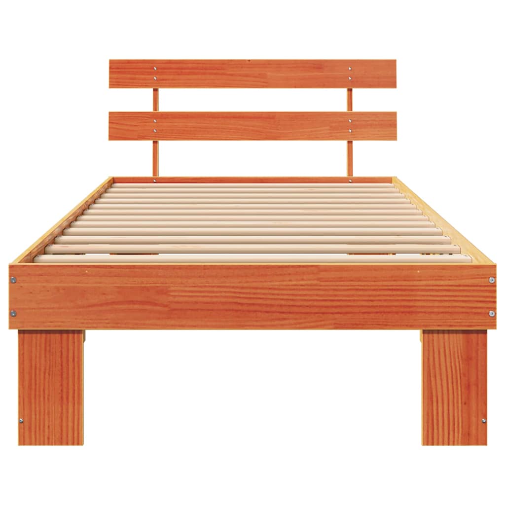 vidaXL Ramka łóżka Woskowy Brąz 100 x 200 cm Lite drewno sosnowe