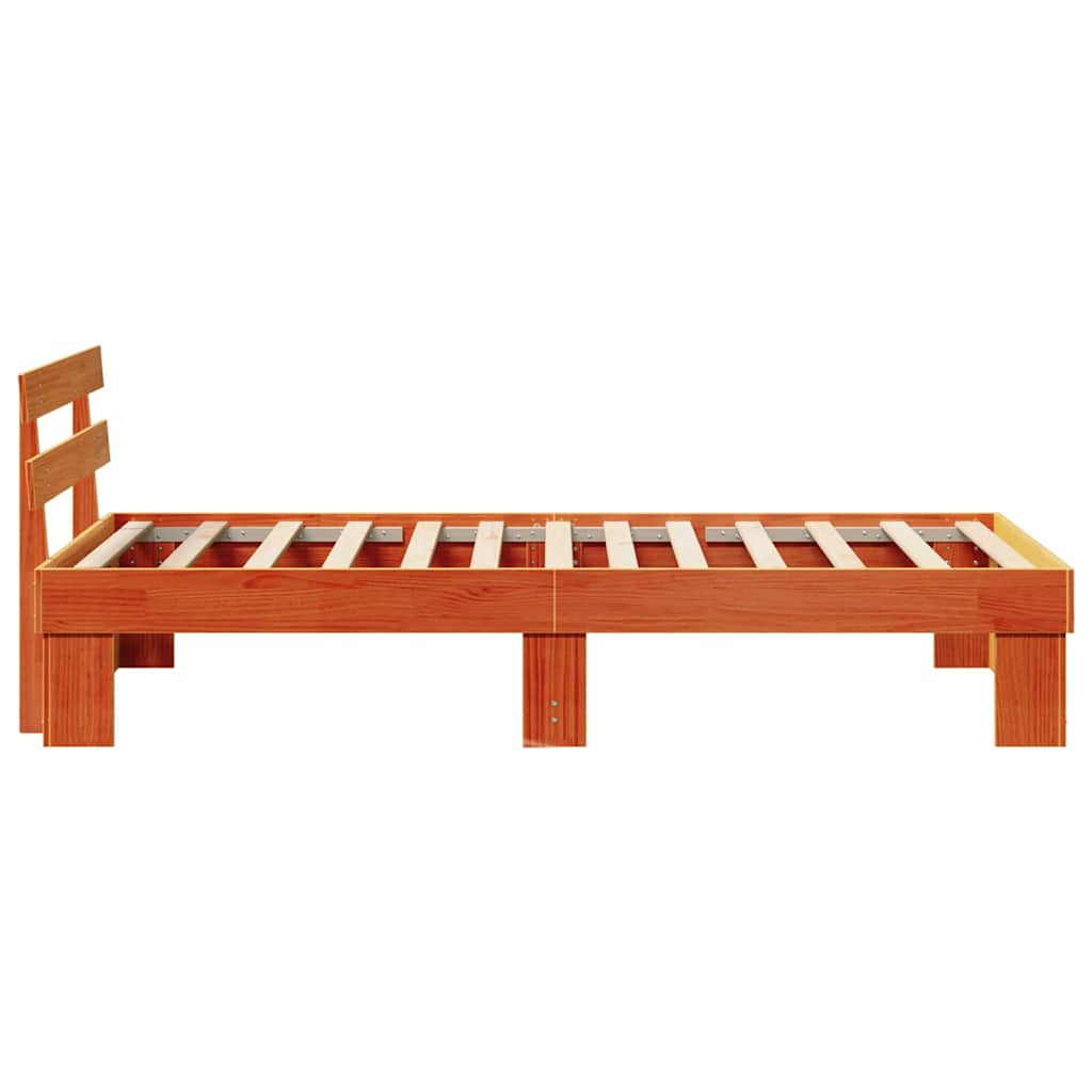 vidaXL Ramka łóżka Woskowy Brąz 80 x 200 cm Lite drewno sosnowe