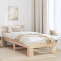 vidaXL Ramka łóżka Naturalny 90 x 190 cm Lite drewno sosnowe
