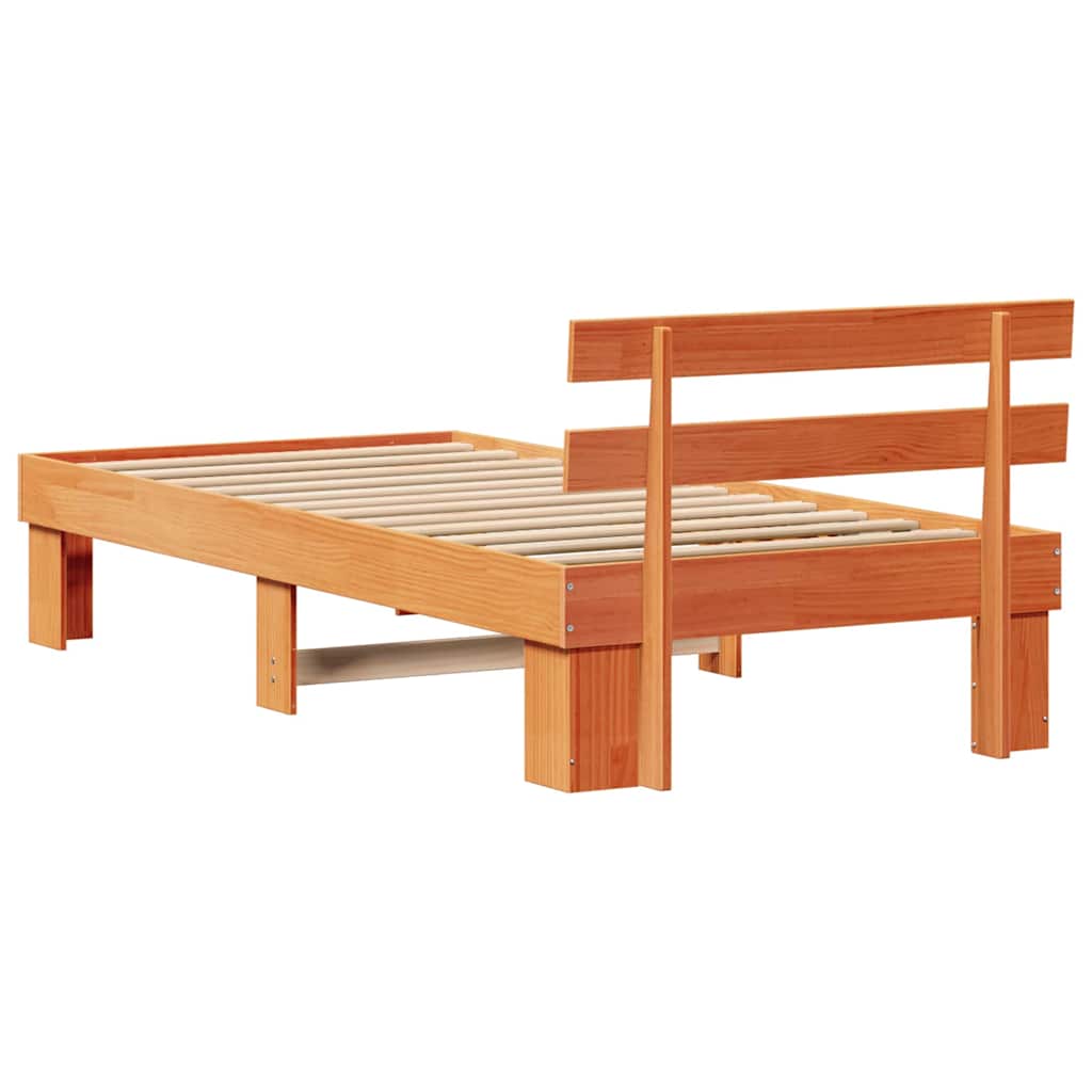 vidaXL Ramka łóżka Woskowy Brąz 75 x 190 cm Lite drewno sosnowe