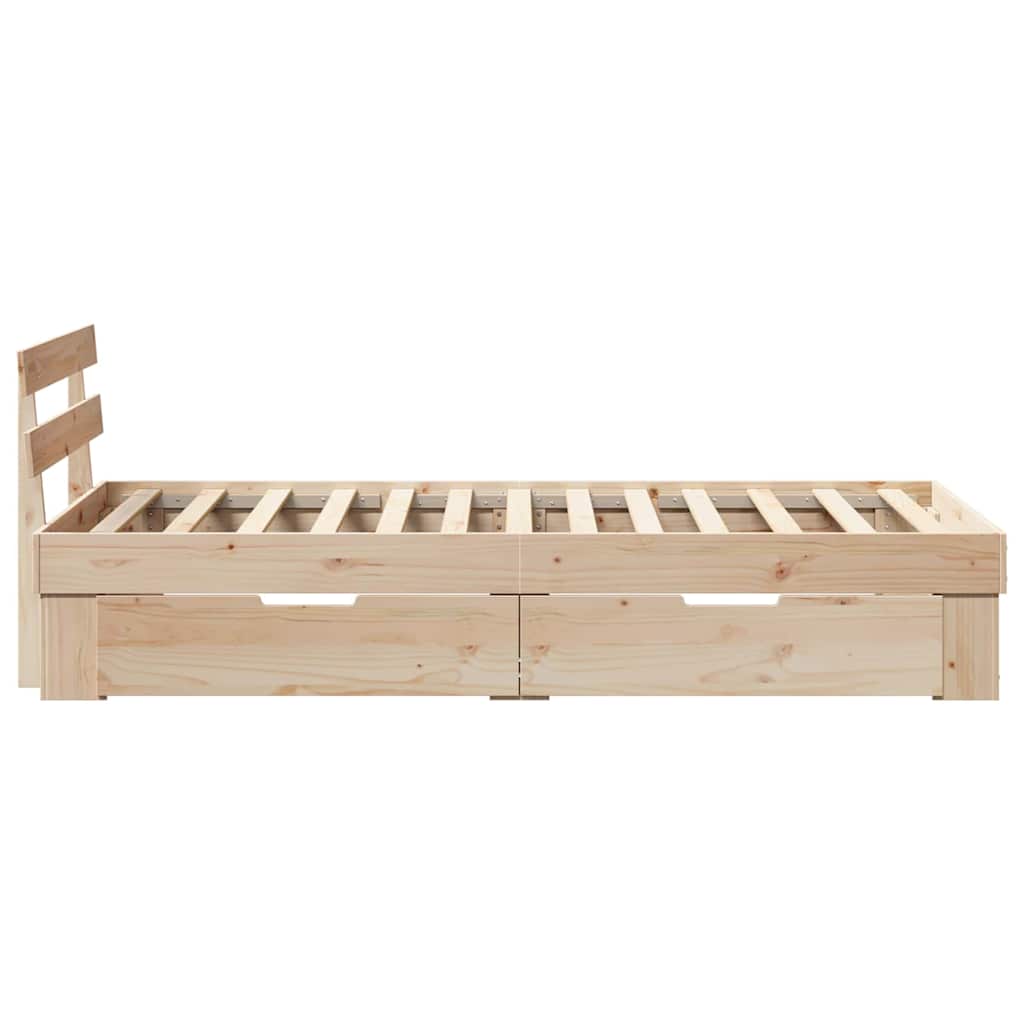 vidaXL Ramka łóżka Naturalny 100 x 200 cm Lite drewno sosnowe