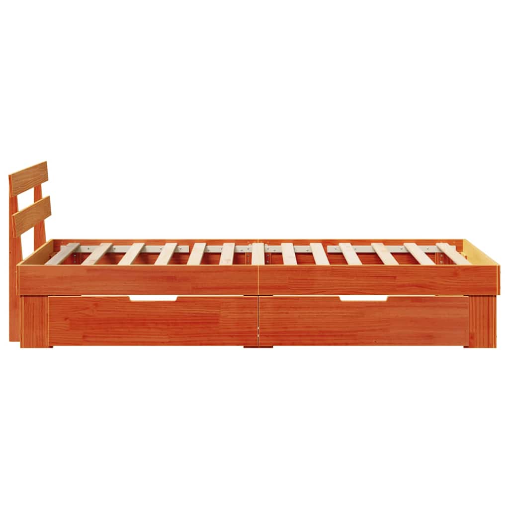 vidaXL Ramka łóżka Woskowy Brąz 80 x 200 cm Lite drewno sosnowe