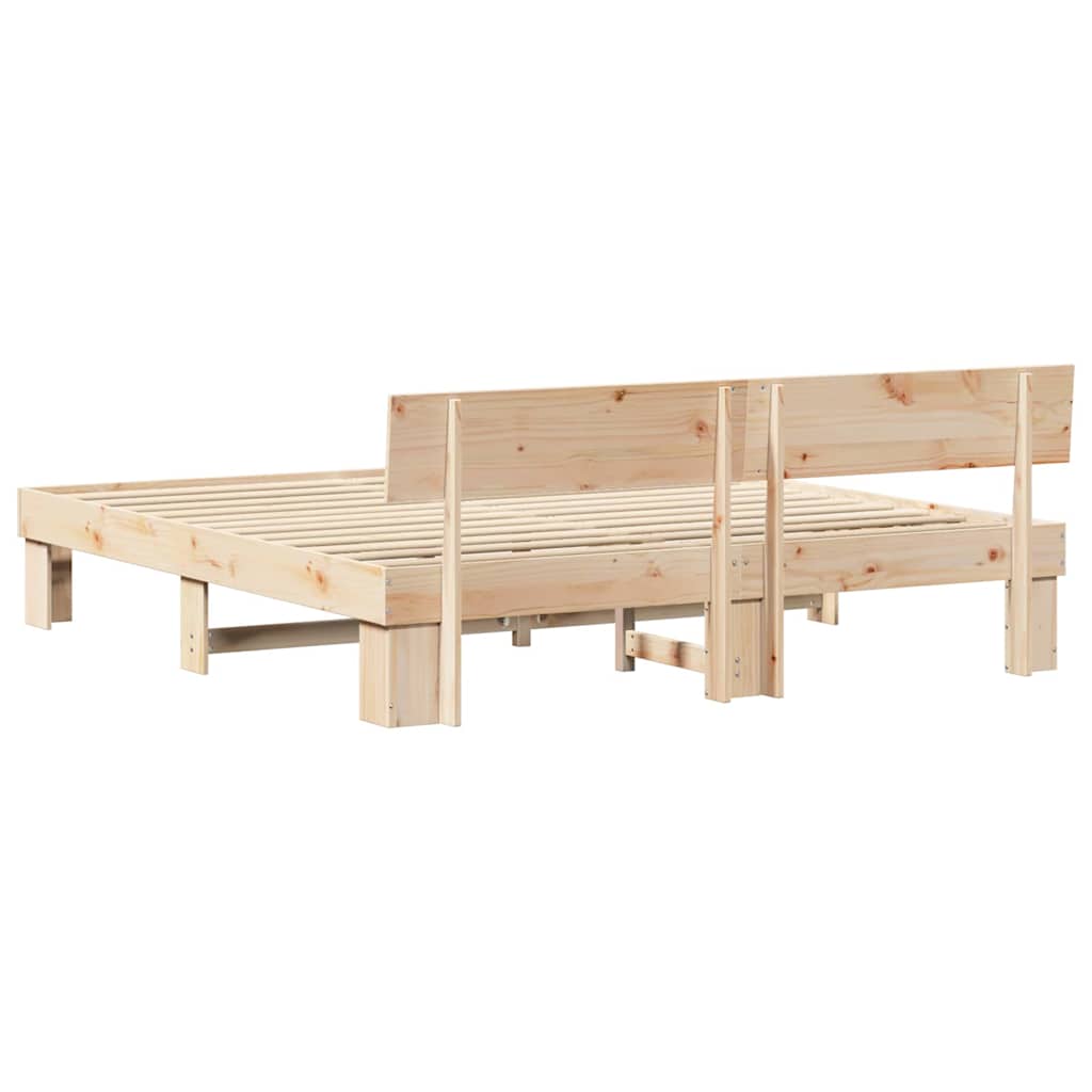 vidaXL Ramka łóżka Naturalny 180 x 200 cm Lite drewno sosnowe