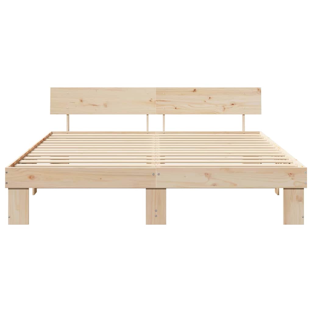 vidaXL Ramka łóżka Naturalny 180 x 200 cm Lite drewno sosnowe