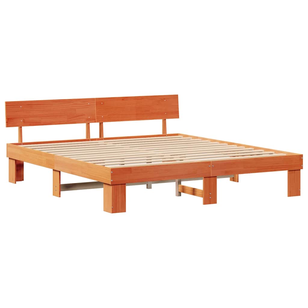 vidaXL Ramka łóżka Woskowy Brąz 180 x 200 cm Lite drewno sosnowe