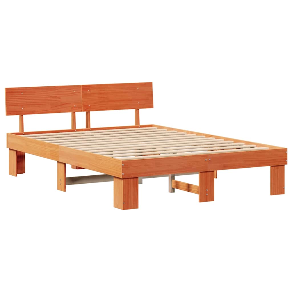 vidaXL Ramka łóżka Woskowy Brąz 160 x 200 cm Lite drewno sosnowe