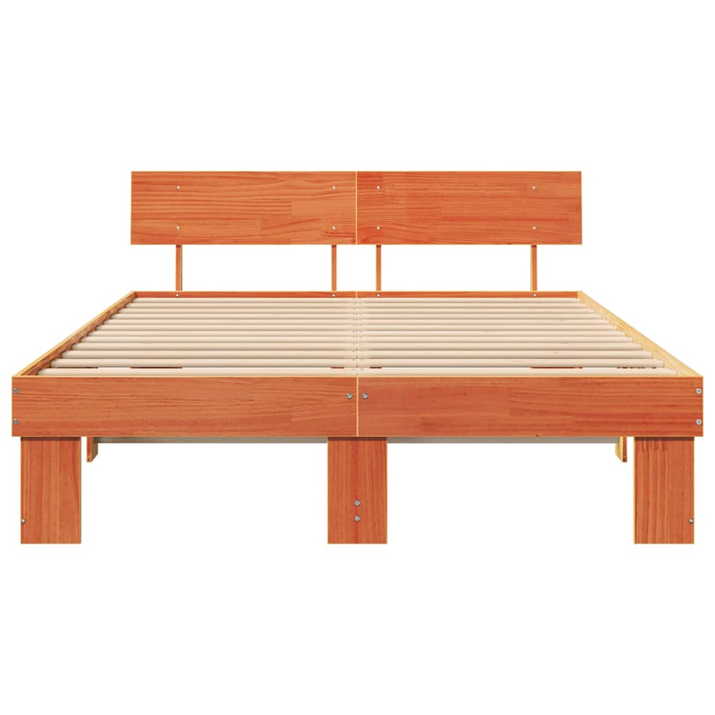 vidaXL Ramka łóżka Woskowy Brąz 160 x 200 cm Lite drewno sosnowe