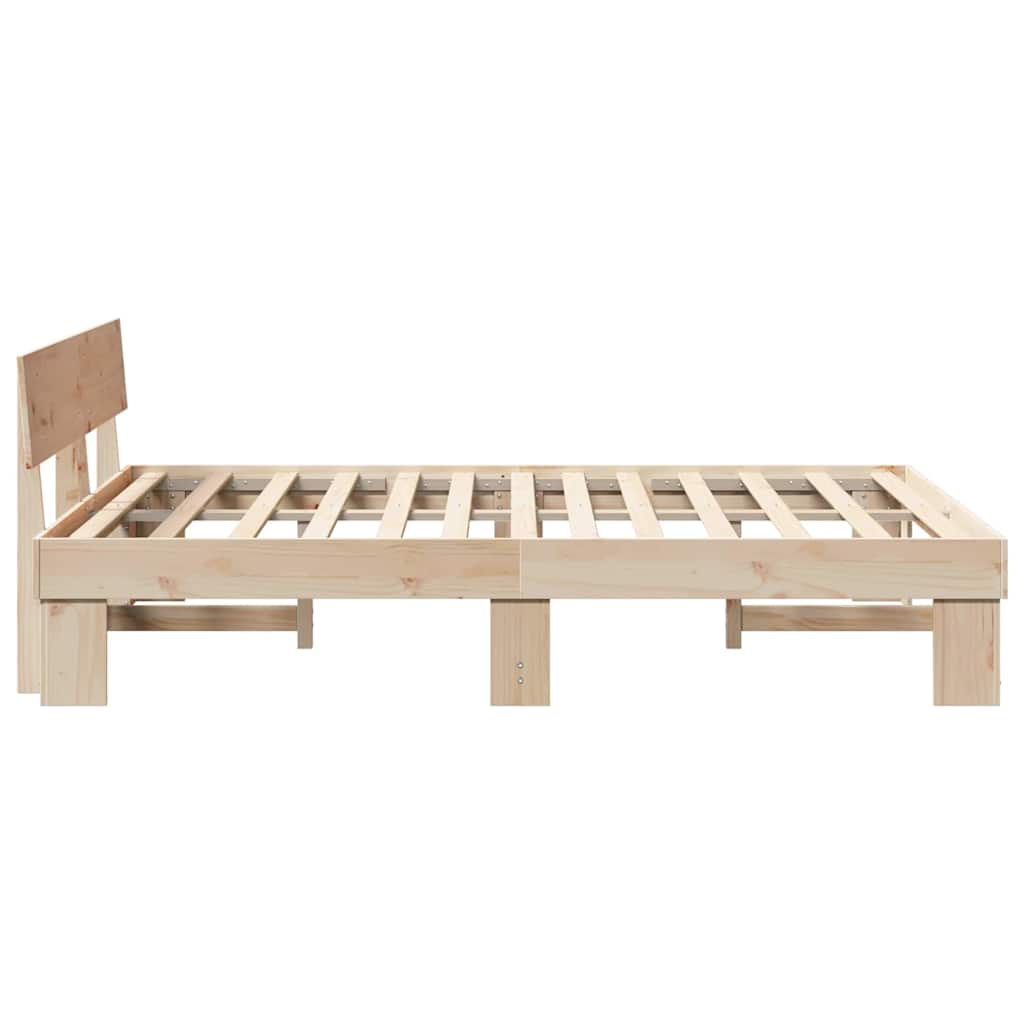 vidaXL Ramka łóżka Naturalny 150 x 200 cm Lite drewno sosnowe