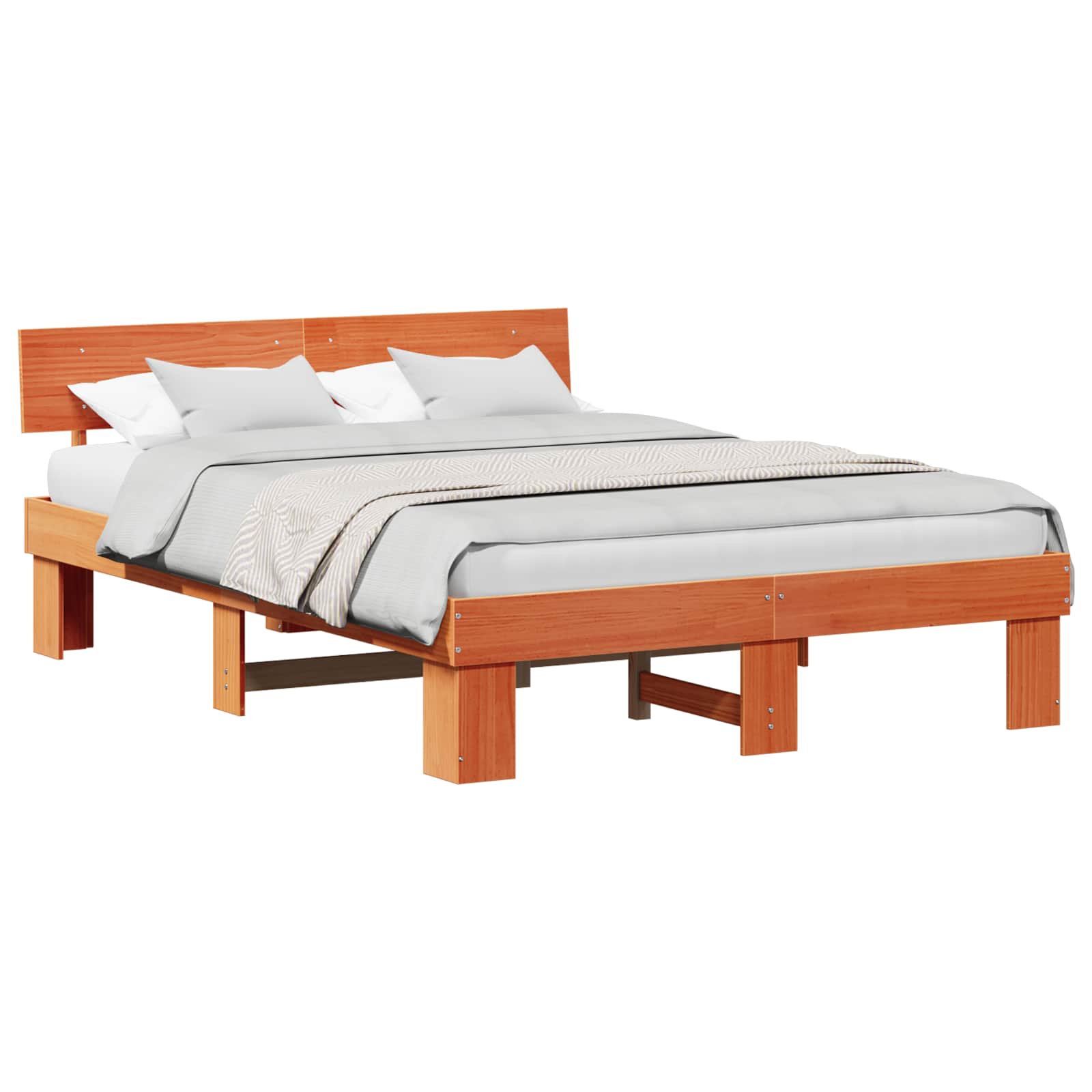 vidaXL Ramka łóżka Woskowy Brąz 150 x 200 cm Lite drewno sosnowe