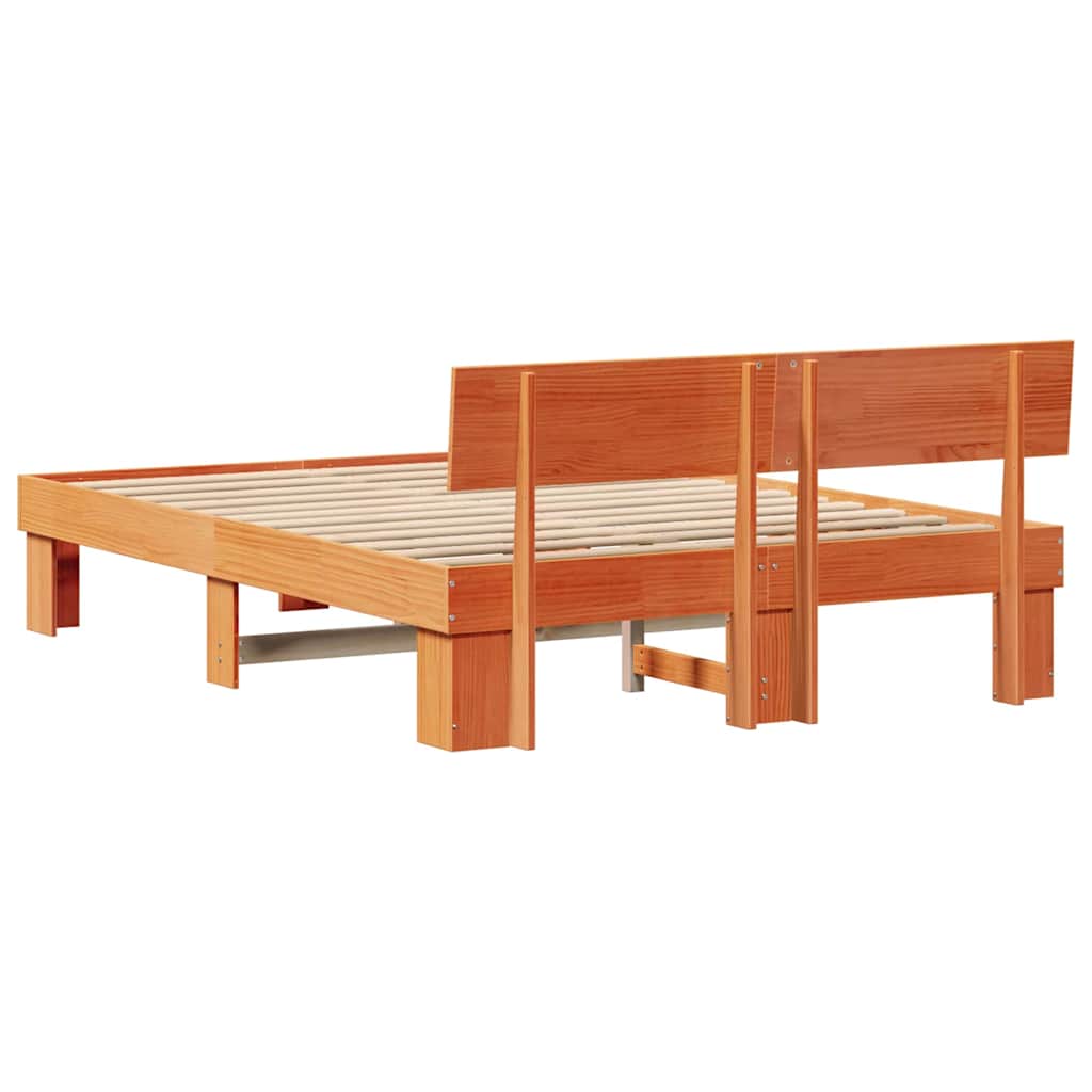 vidaXL Ramka łóżka Woskowy Brąz 150 x 200 cm Lite drewno sosnowe