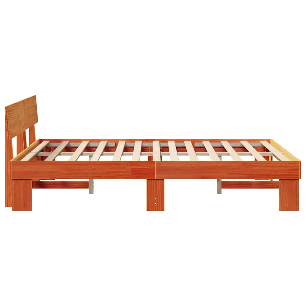 vidaXL Ramka łóżka Woskowy Brąz 150 x 200 cm Lite drewno sosnowe