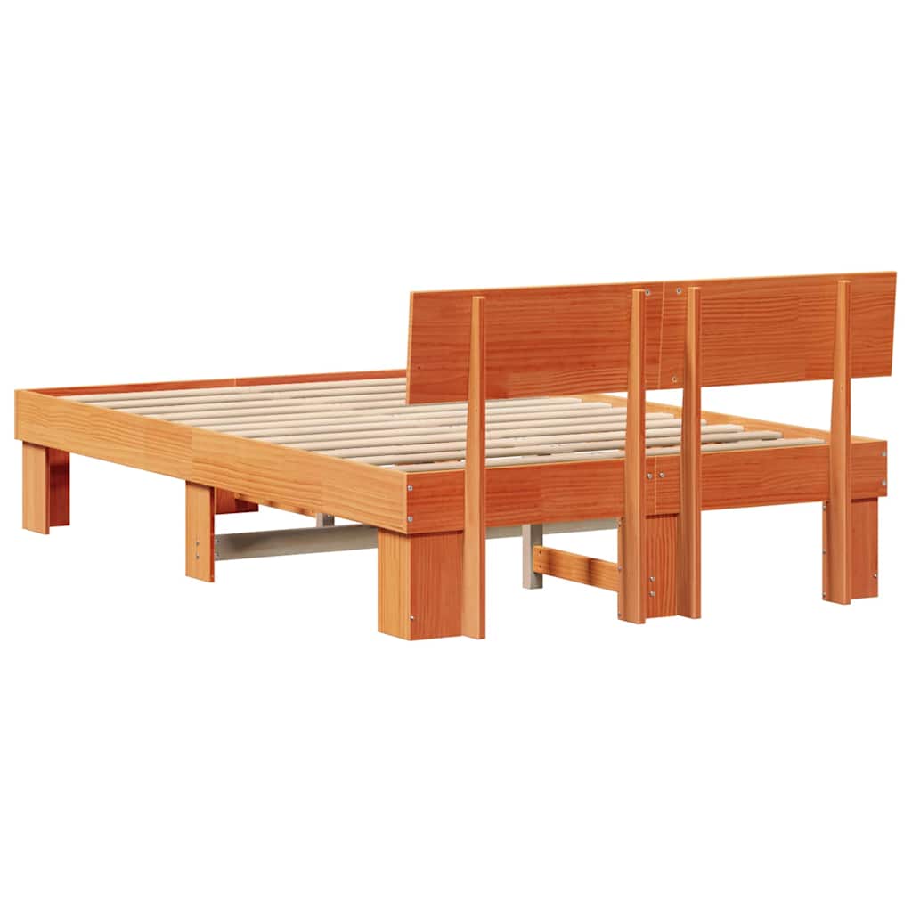 vidaXL Ramka łóżka Woskowy Brąz 120 x 200 cm Lite drewno sosnowe