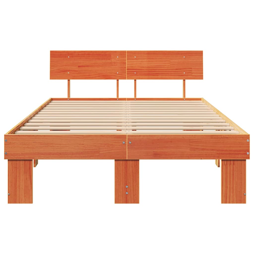 vidaXL Ramka łóżka Woskowy Brąz 120 x 200 cm Lite drewno sosnowe