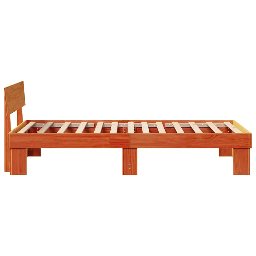 vidaXL Ramka łóżka Woskowy Brąz 100 x 200 cm Lite drewno sosnowe