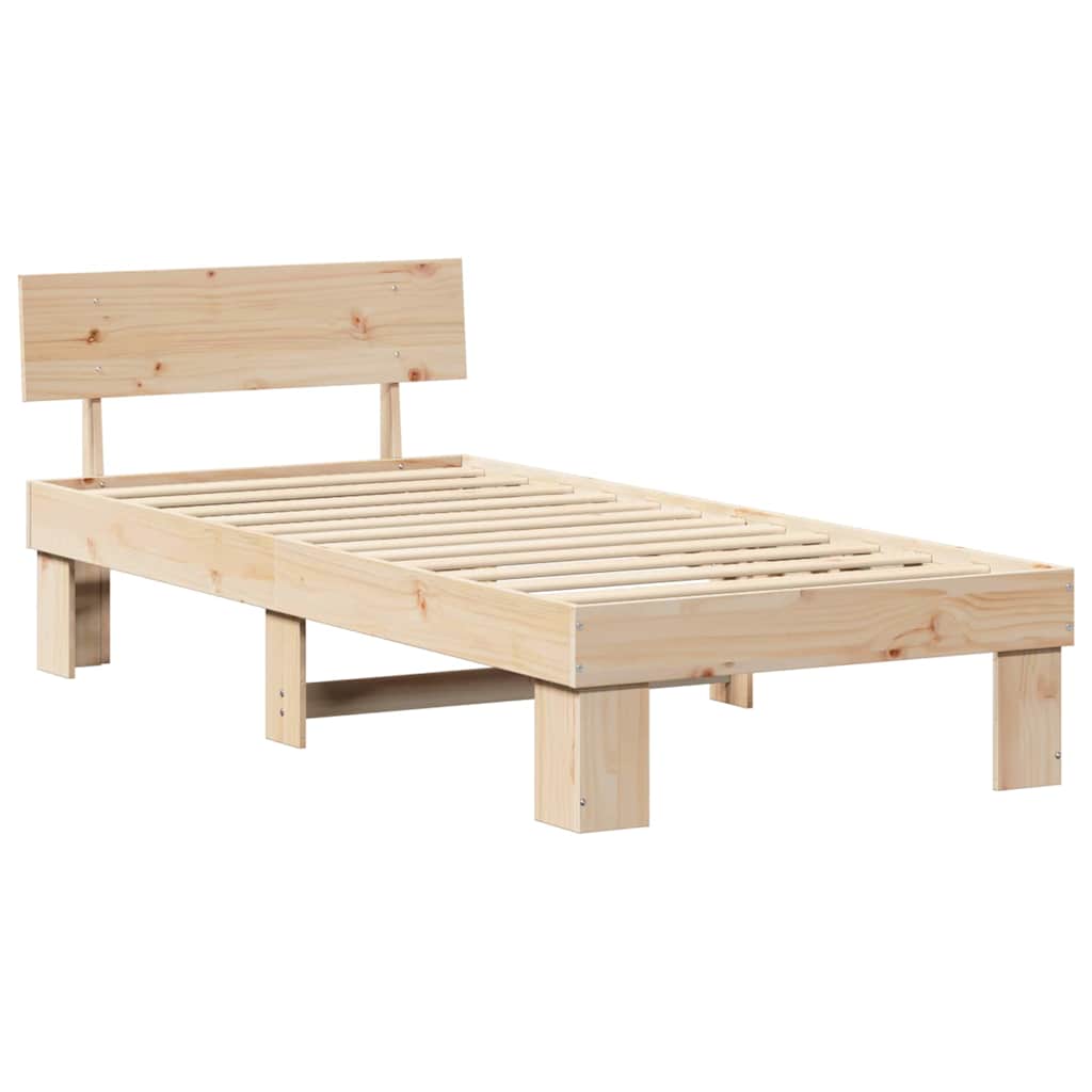 vidaXL Ramka łóżka Naturalny 80 x 200 cm Lite drewno sosnowe