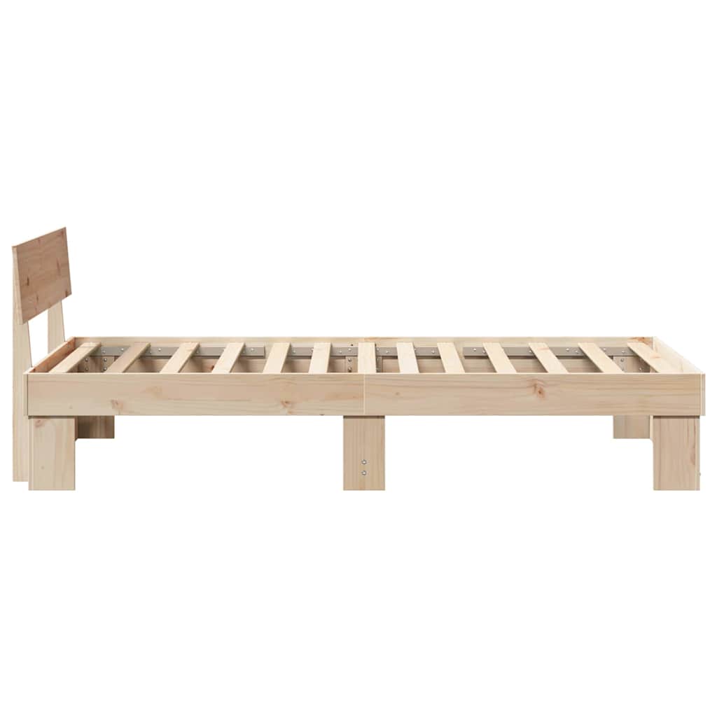 vidaXL Ramka łóżka Naturalny 80 x 200 cm Lite drewno sosnowe