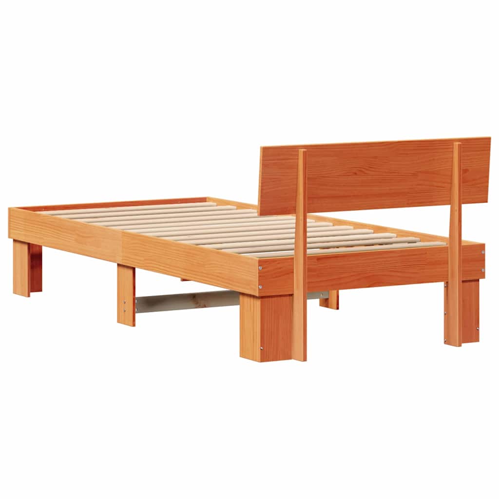 vidaXL Ramka łóżka Woskowy Brąz 80 x 200 cm Lite drewno sosnowe