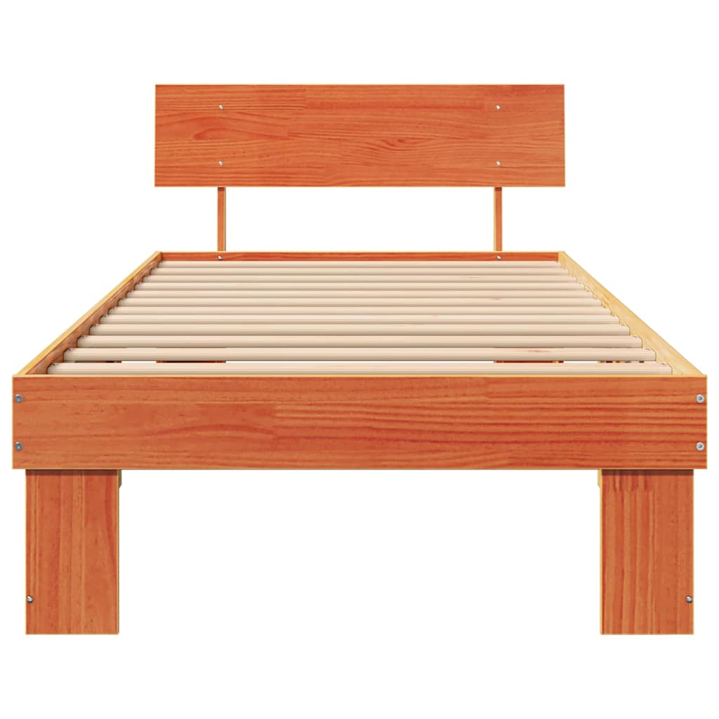 vidaXL Ramka łóżka Woskowy Brąz 90 x 190 cm Lite drewno sosnowe