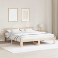 vidaXL Ramka łóżka Naturalny 200 x 200 cm Lite drewno sosnowe