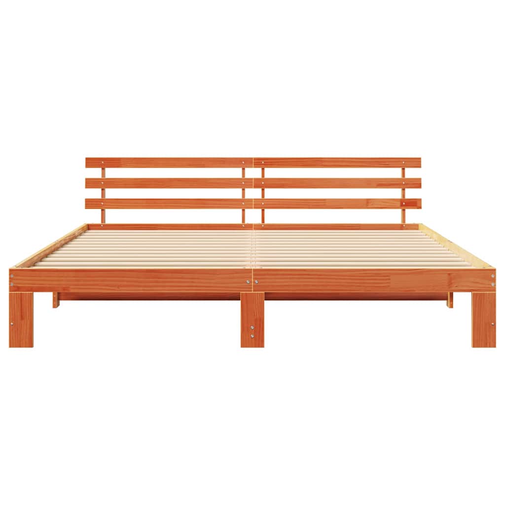 vidaXL Ramka łóżka Woskowy Brąz 200 x 200 cm Lite drewno sosnowe