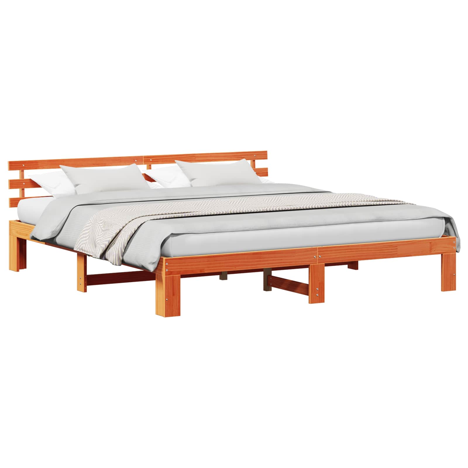 vidaXL Ramka łóżka Woskowy Brąz 180 x 200 cm Lite drewno sosnowe