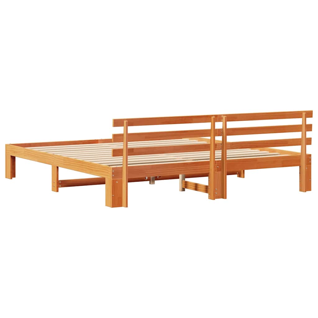 vidaXL Ramka łóżka Woskowy Brąz 180 x 200 cm Lite drewno sosnowe