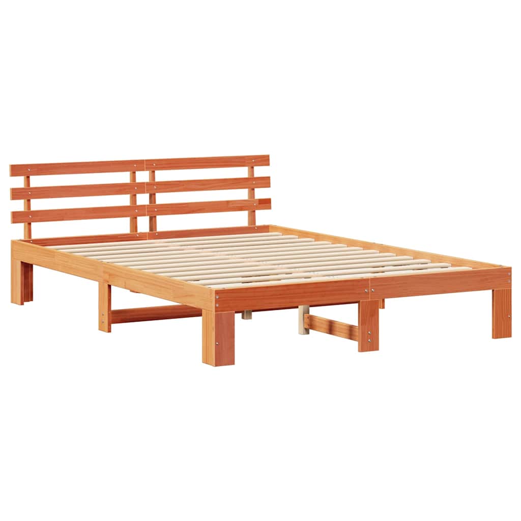 vidaXL Ramka łóżka Woskowy Brąz 160 x 200 cm Lite drewno sosnowe