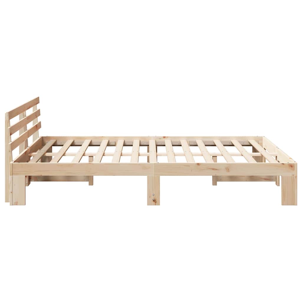 vidaXL Ramka łóżka Naturalny 150 x 200 cm Lite drewno sosnowe