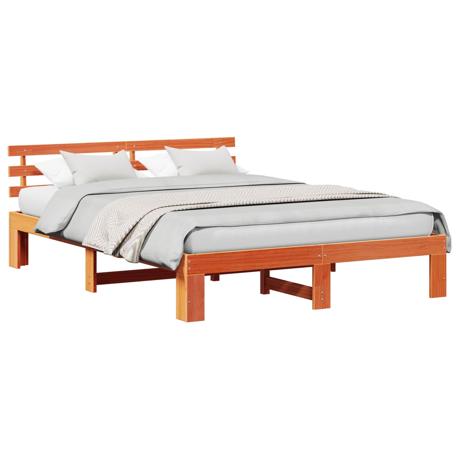 vidaXL Ramka łóżka Woskowy Brąz 150 x 200 cm Lite drewno sosnowe