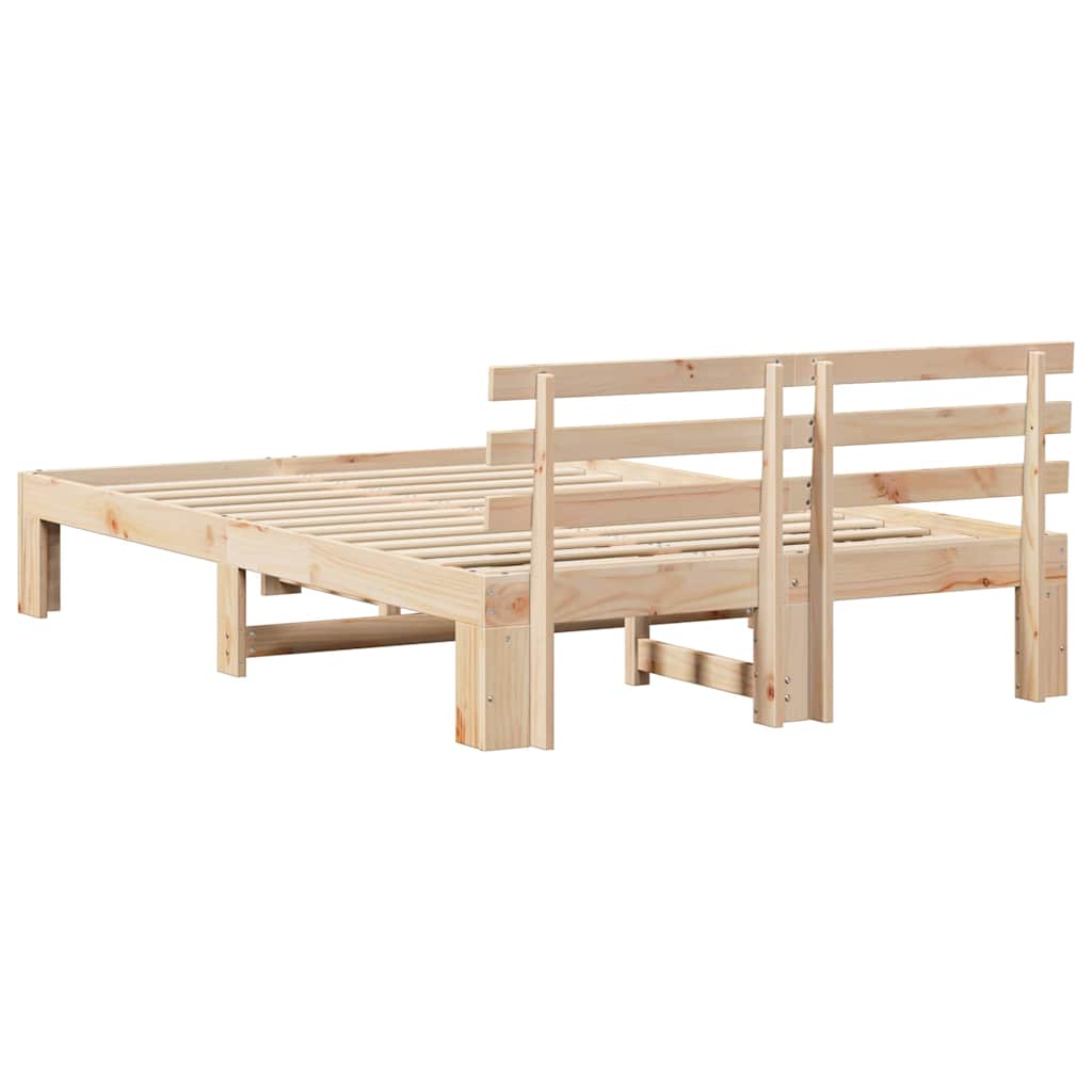 vidaXL Ramka łóżka Naturalny 120 x 200 cm Lite drewno sosnowe