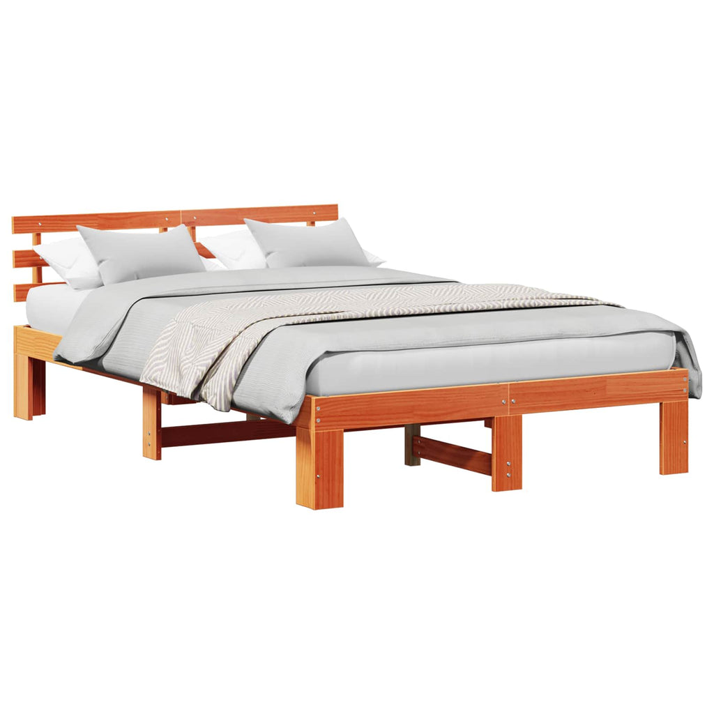 vidaXL Ramka łóżka Woskowy Brąz 120 x 200 cm Lite drewno sosnowe