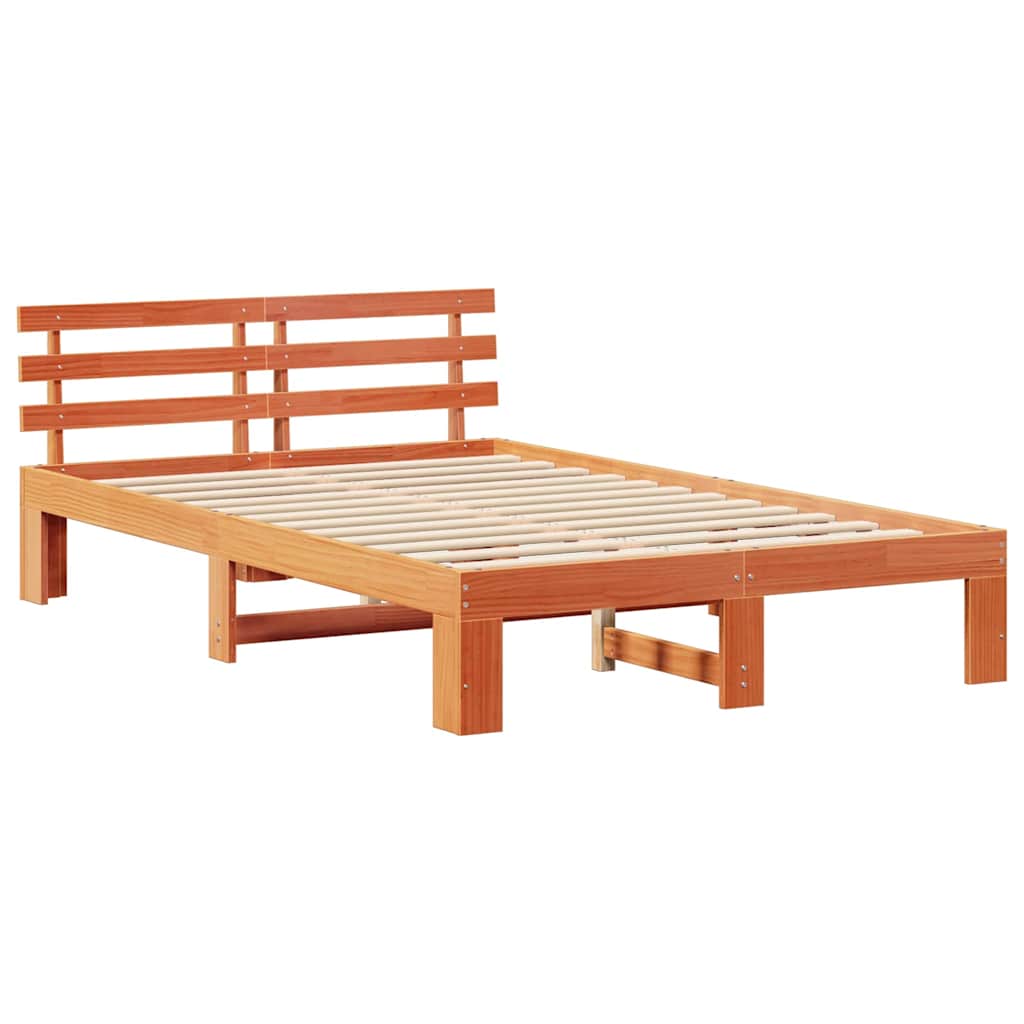 vidaXL Ramka łóżka Woskowy Brąz 120 x 200 cm Lite drewno sosnowe