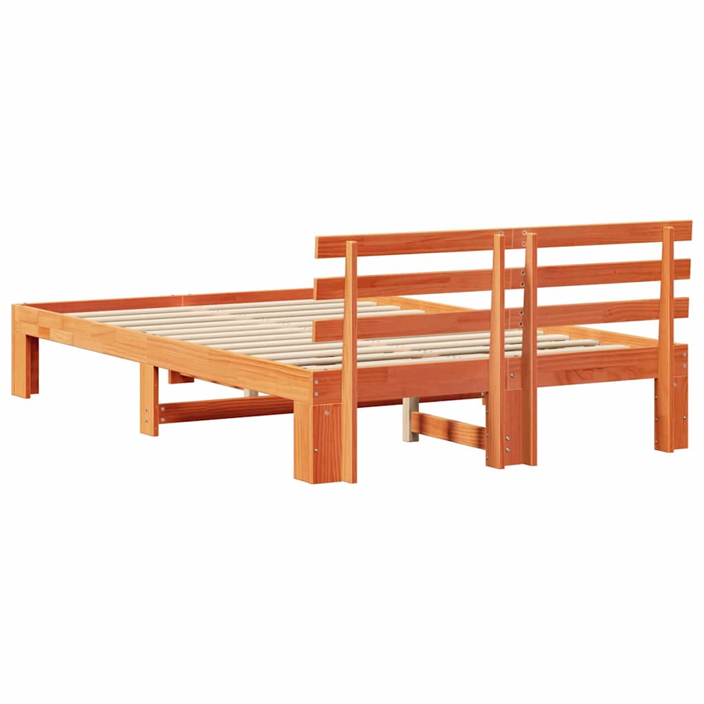 vidaXL Ramka łóżka Woskowy Brąz 120 x 190 cm Lite drewno sosnowe