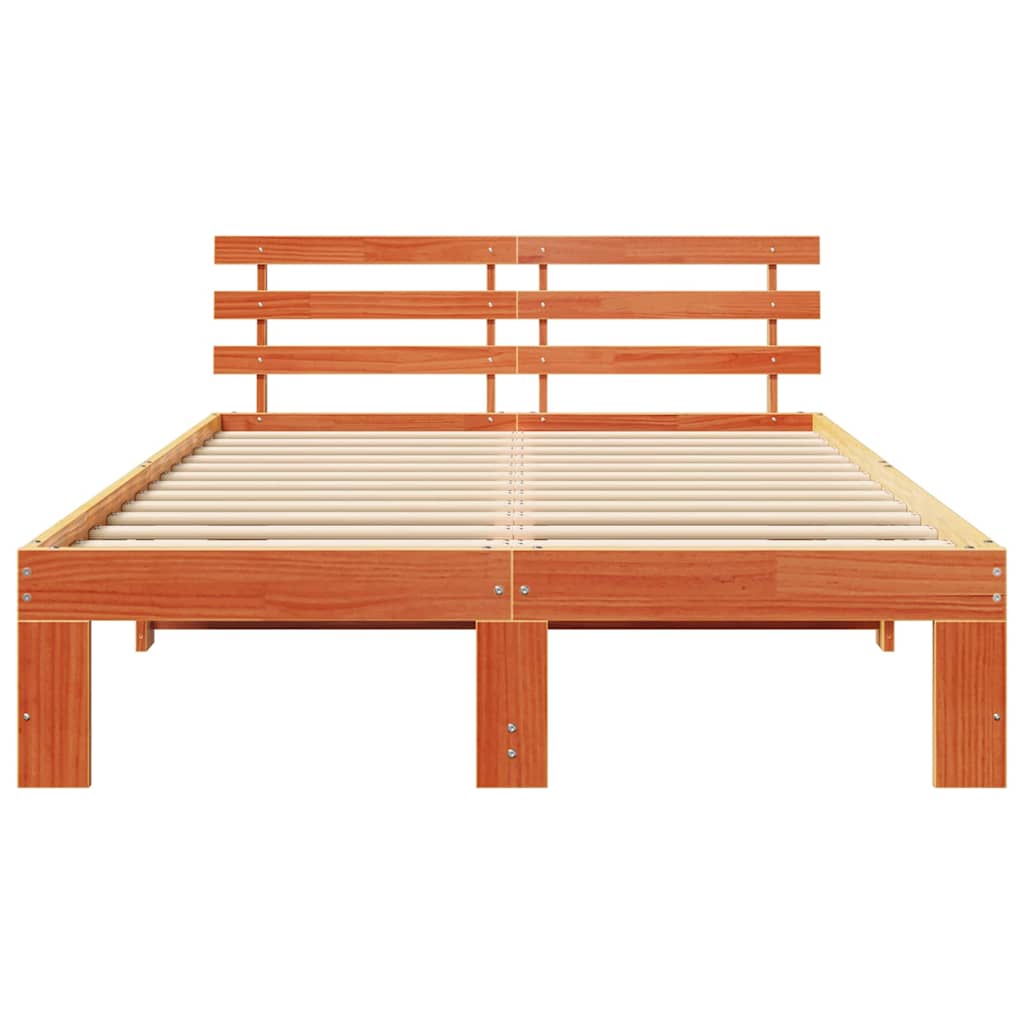vidaXL Ramka łóżka Woskowy Brąz 120 x 190 cm Lite drewno sosnowe
