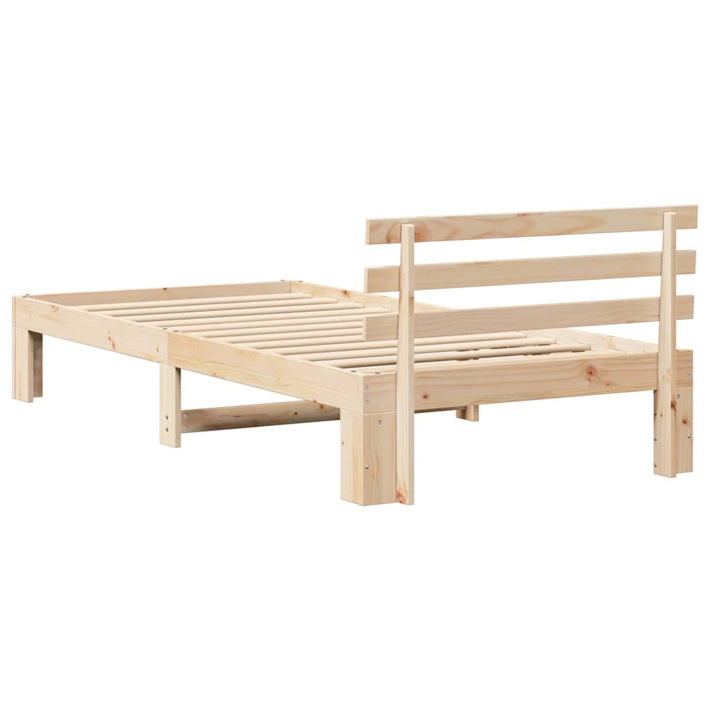 vidaXL Ramka łóżka Naturalny 100 x 200 cm Lite drewno sosnowe