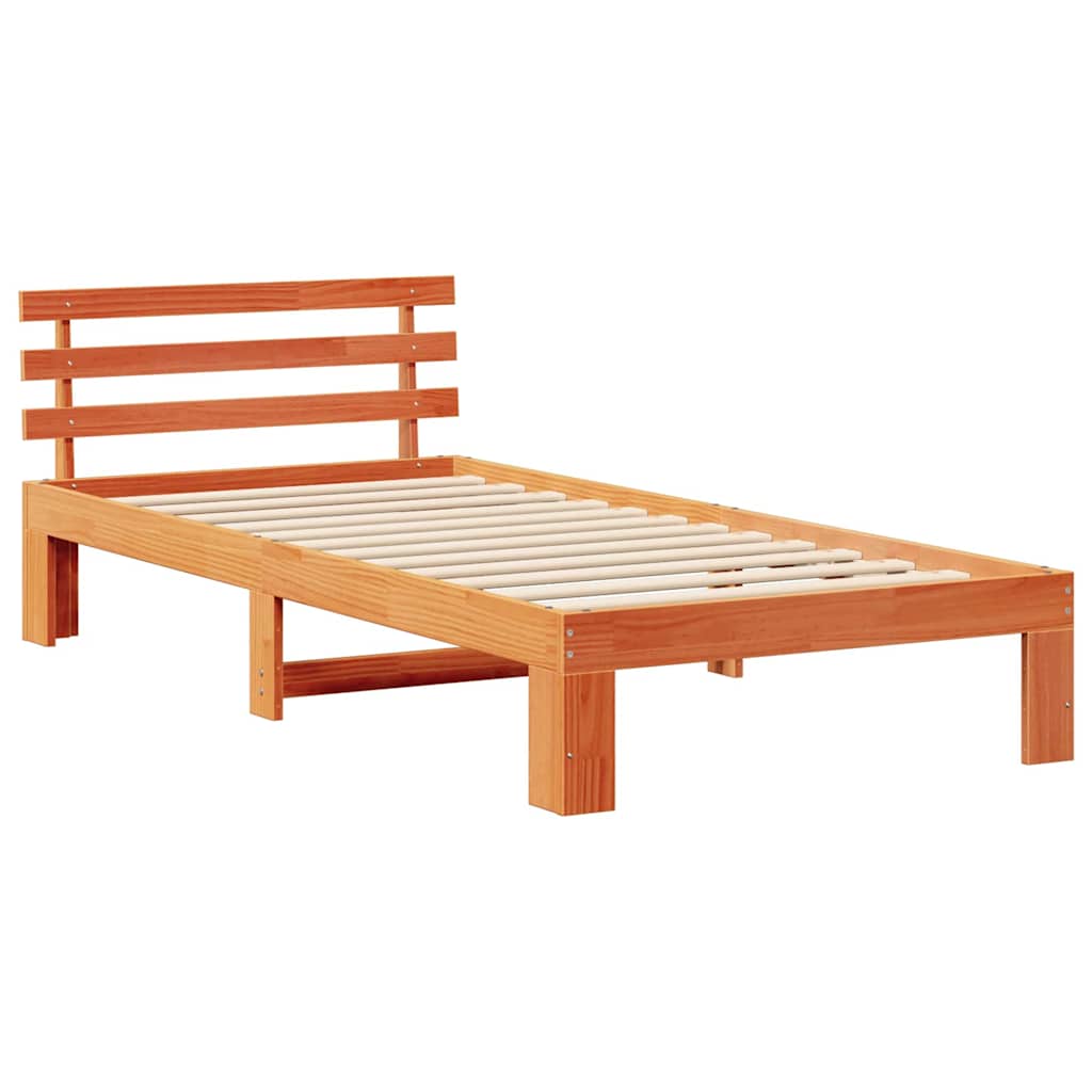 vidaXL Ramka łóżka Woskowy Brąz 100 x 200 cm Lite drewno sosnowe