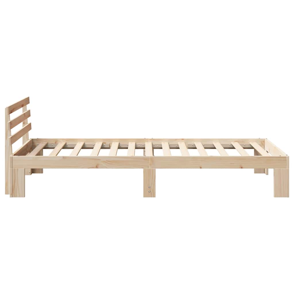 vidaXL Ramka łóżka Naturalny 80 x 200 cm Lite drewno sosnowe