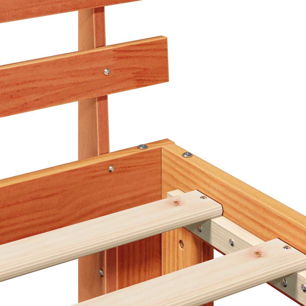 vidaXL Ramka łóżka Woskowy Brąz 80 x 200 cm Lite drewno sosnowe