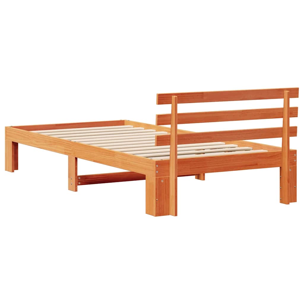 vidaXL Ramka łóżka Woskowy Brąz 90 x 190 cm Lite drewno sosnowe