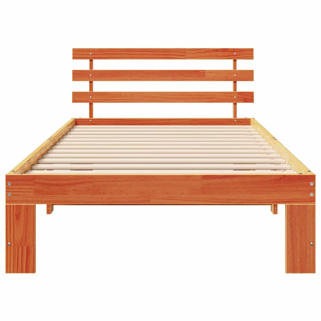 vidaXL Ramka łóżka Woskowy Brąz 90 x 190 cm Lite drewno sosnowe
