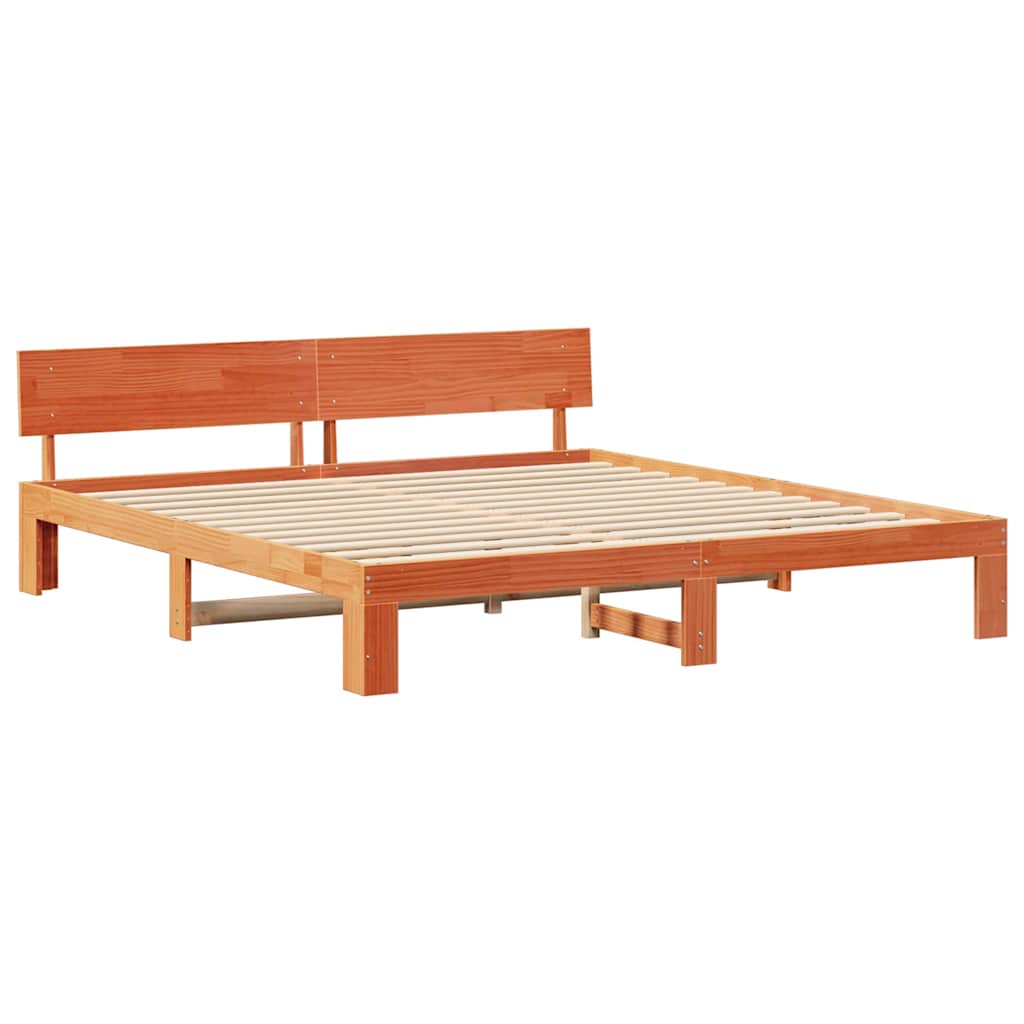vidaXL Ramka łóżka Woskowy Brąz 200 x 200 cm Lite drewno sosnowe