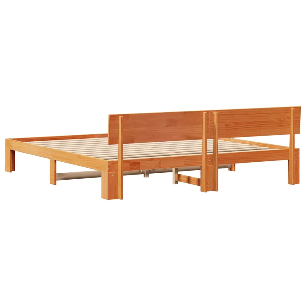 vidaXL Ramka łóżka Woskowy Brąz 200 x 200 cm Lite drewno sosnowe
